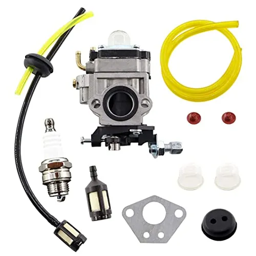 MCHNIC Vergaser mit Zündkerze Benzinschlauch Benzinfilter Satz für Florabest FBS 43 A1, FBK 4 B2 4in1, Parkside PBK 4 A1, PBS 2 A1 Motorsense