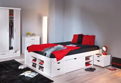 Produktbild Inter Link Funktionsbett Till 160x200 aus Massivholz mit Nachtkommode