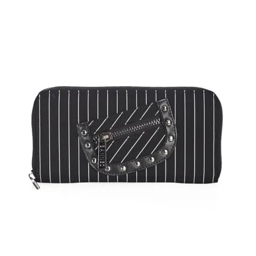 Banned Alternative Black Core Pinstripe - Damen Geldbörse in Schwarz, langlebig und stylish im Gothic-Rock-Style