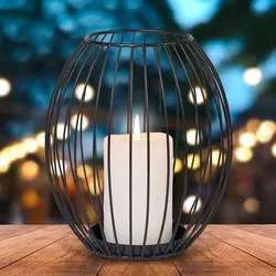 Vintage Garten Windlicht Narbonne Gross in schwarz von Marrakesch Orient & Mediterran Interior