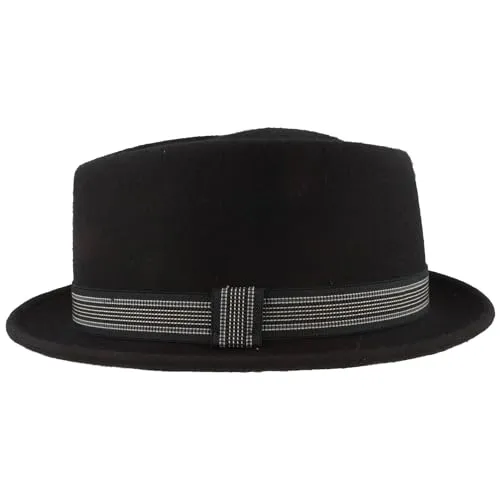 Breiter Rollbarer Filzhut Diamond Wollhut Wasserabweisend Pork Pie Hut knautschbar Dunkelblau XL