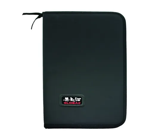 Global Messertasche für 7 Messer G-666/07 - Küchenhelfer & Kochzubehör, schützt Ihre Messer sicher mit einer robusten Denier-Nylon-Hülle und einem praktischen Reißverschluss für einfachen Transport.