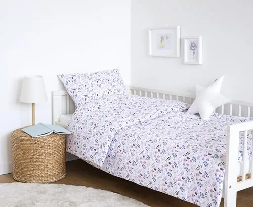 LOOLAY Bettwäsche Baumwolle 2 teilig - Kinder Bettwäsche-Sets 1x Bettbezug 110 x 125 cm und 1x Kissenbezug 35 x 55 cm – Mit Reißverschluss – Atmungsaktiv, Hautfreundlich
