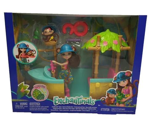 Enchantimals GFN58 - Dschungelwald Boot mit Äffchen Puppe und Tier Neu OVP*