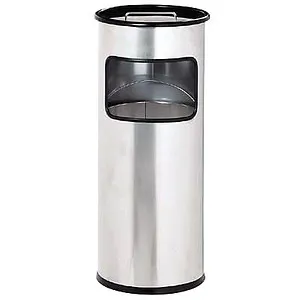 Durable 333023 Metall Silber 17L Aschenbecher - Kombinierter Aschenbecher und Papierkorb für Innen- und Außenbereiche. Praktische 2-in-1-Lösung mit 17L Fassungsvermögen und einfachem Reinigungssystem.