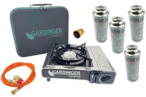 GARDINGER Camping-Gasgrill Safety Camp Allgas mit Piezozündung