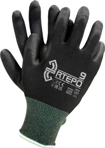 Reis Arbeitshandschuh-Set 12 Paar Arbeitshandschuhe schwarz RTEPO Polyurethan Polyester