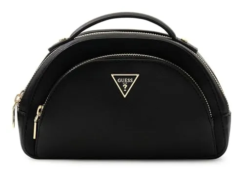 GUESS Kulturbeutel Beauty Case Double Zip Black - Praktisches Beauty Case mit zwei Hauptfächern für optimale Organisation Ihrer Pflegeartikel. Hochwertiges Design in Schwarz mit goldfarbenen Akzenten. Kompakt und handlich für jede Reise.