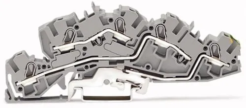 Wago Installationsetagenklemme 6 mm²; L/L/PE, Push-in CAGE CLAMP, 4,00 mm², grau