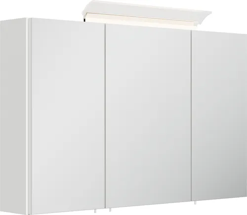 Spiegelschrank 120cm mit LED-Lampe und Glasböden - Modernes Design mit hochglänzender Oberfläche, inklusive 6 Glasböden und Soft-Close-Türen für eleganten Komfort. Ideal für stilvolle Badezimmer.