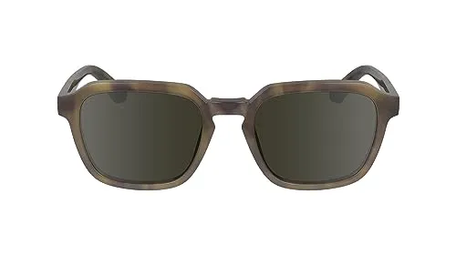 Calvin Klein CK23533S Unisex-Sonnenbrille - Sportbrillen mit braunem Vollrand aus Kunststoff und grünen Gläsern für optimalen UV-Schutz und stilvolles Design.