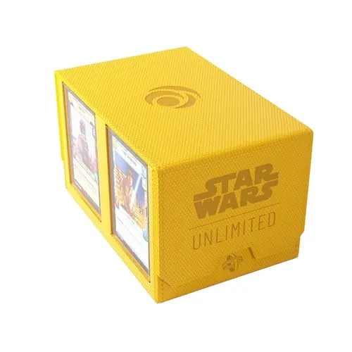 Gamegenic Star Wars: Unlimited Double Deck Pod - Yellow - Sammelkarten-Deckbox für Star Wars™: Unlimited, mit 2 abnehmbaren Slide Card Cases zum UV-Schutz und eleganter Aufbewahrung für 2 Decks und Spielsteine.