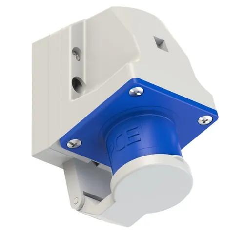 PCE CEE-Wandgerätestecker 32A 3p 6h IP44 mit Deckel - Robuster CEE-Wandgerätestecker für den industriellen Einsatz. Ideal für den sicheren Anschluss von Elektrogeräten. Mit IP44-Schutz und praktischen Deckel für zusätzliche Sicherheit.