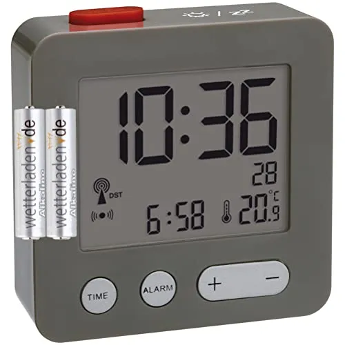 TFA Dostmann 60.2545 Digitaler Funk-Wecker in grau von TFA Dostmann