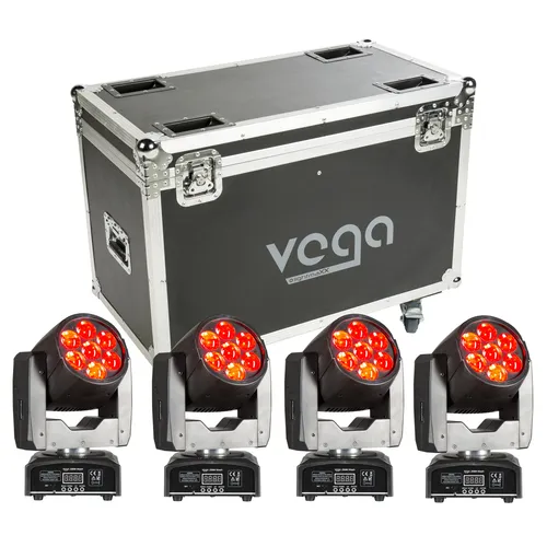 lightmaXX Vega ZOOM Wash Beam Tour - Set - Licht- & Effekt-Komplettsysteme mit 7x12W RGBW LEDs und einstellbarem Zoom von 6° bis 45°, ideal für kreative Lichtshows und Veranstaltungen.