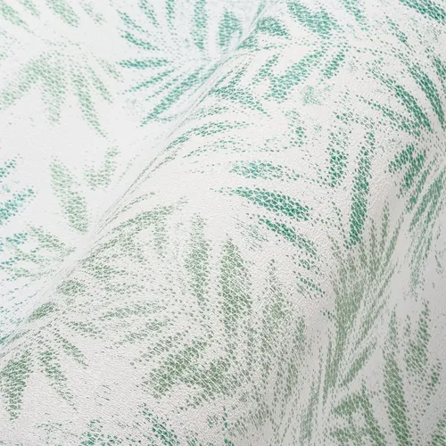 Livingwalls Travel Styles Vliestapete - Pflanzentapete in Weiß und Grün - Tapeten: Stylische Vliestapete mit brillanten Farben, die Wohnräume optisch vergrößert und für Helligkeit sorgt. Ideal für Wohnzimmer, Küche oder Flur.