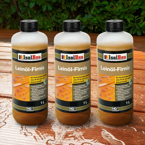 Natürliches LEINÖL- FIRNIS 3 L Holzöl Leinöl Firnis Harzfrei Holzschutz Gekocht