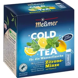Meßmer Tee Cold Tea Zitrone-Minze, 14 Pyramidenbeutel, 38,5g