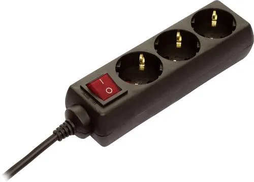 AS Schwabe 11362 Steckdosenleiste mit Schalter Schwarz Schutzkontakt 1St.