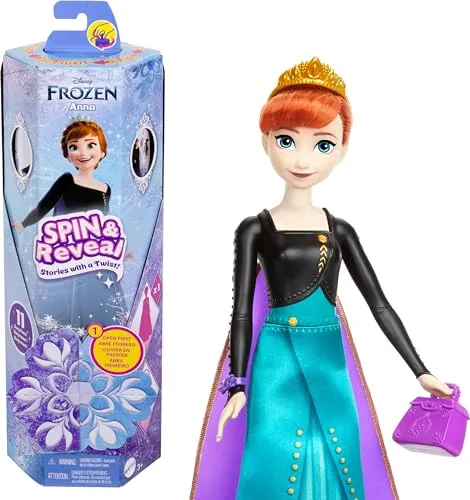 Mattel Disney Die Eiskönigin Anna Modepuppen-Set - Puppen-Kategorie mit 11 Überraschungen, darunter Mode-Accessoires und Sticker für kreatives Spielen, inspiriert vom Disney-Film Die Eiskönigin.