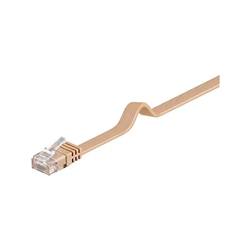 Goobay 95880 CAT 6 Flach-Patchkabel, U/UTP, Hellbraun