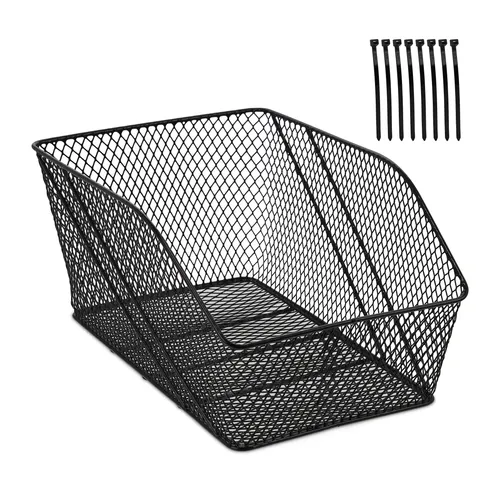 Fahrradkorb hinten Schultaschenkorb Metallkorb für Fahrräder 15 kg 1 kg schwarz