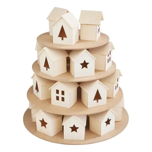 VBS Adventskalender Häuser-Pyramide 28-tlg. DIY Bastelset