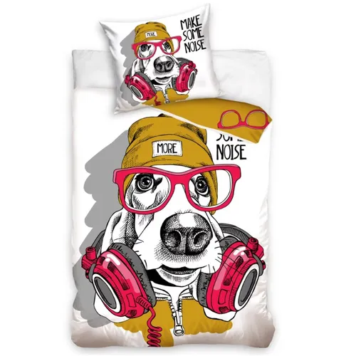 Hunde Bettwäsche 2tlg Set 140x200cm Garnitur Bettbezug