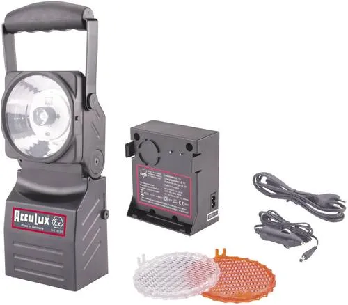 AccuLux SLE 16 Arbeitsleuchte EX Zone 1, 2, 21, 22 - Taschenlampe für explosionsgefährdete Bereiche, mit 180lm und 170m Leuchtweite, ideal für Industrie und Rettungsdienste. Flexibel einsetzbar durch schwenkbaren Leuchtkopf und abklappbaren Griff.