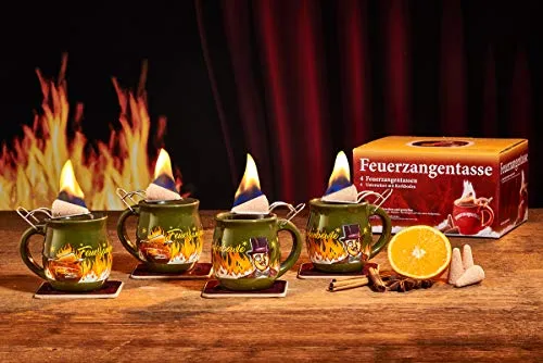 Feuerzangentasse 4er-Set, Oliv/Rühmann - für Feuerzangenbowle
