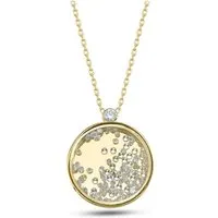 Dkeniz Anhänger mit Kette 925/- Sterling Silber vergoldet bewegliche Zirkonia-Steine