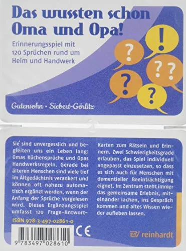 Produktbild Das wussten schon Oma und Opa!: Erinnerungsspiel mit 120 Sprüchen