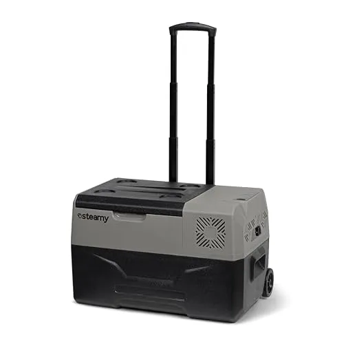 Steamy-E Single Zone 30 Roller, Elektrische Kompressor Kühlbox mit Rollen, 28 Liter, 12V/ 230V, zum Kühlen und Gefrieren, Für Camping
