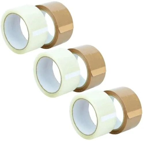 Stagetape 6 Rollen Paketklebeband 66 m x 48 mm Braun & Transparent