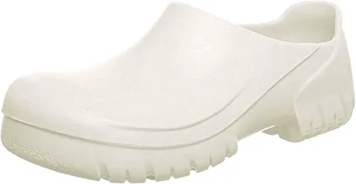Birkenstock Professional A 630 Clogs, Unisex, Weiß, 45 EU - Wasserdichte Polyurethan Clogs mit auswechselbarem Korkfußbett, breite Passform und waschbar bei 60°C - ideal für den professionellen Einsatz.