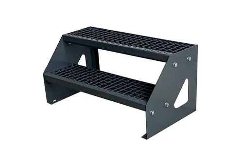 Kaminbau Mierzwa Außentreppe Premium Treppe Komplett Anthrazit Freistehend, für Geschosshöhen bis 38.00 cm, Stufen Gitterroststufen nach DIN 24531, (Höhe 38 cm, Breite wählbar aus 60, 80, 100, 120, 140 cm), Gartentreppe Stahltreppe Wetterfest Rostfrei Feuer-Verzinkt Rutschfest