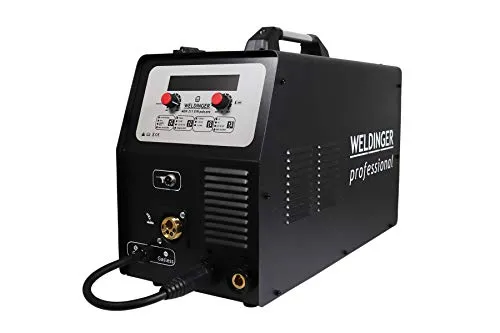 WELDINGER MEW 211SYN puls pro synergischer Multiprozess-Schweißinverter für Aluminium 4-Rollenantrieb Puls Doppelpuls Digitalsteuerung MIG/MAG WIG MMA 5 Jahre Garantie