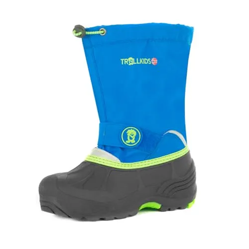 Trollkids Kinder Winterschuh Telemark XT, Mittelblau/Vipergrün, Größe 25 - Wanderschuhe, wasserdicht und atmungsaktiv, perfekt für kalte Wetterbedingungen und aktive Abenteuer.