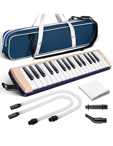 CAHAYA 32 Tasten Melodica Für Kinder Instrument Mit Tragetasche Beige