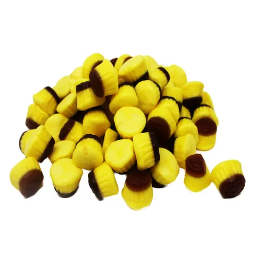 Fruchtgummi Jelly Caramel Pudding Törtchen gelb braun Halal 175g