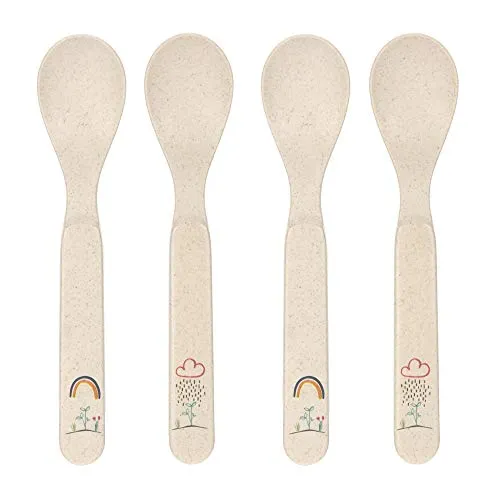LÄSSIG Kinder Löffel Set (4 Stk.) Kinderbesteck ohne Melamin, BPA-frei, für Spülmaschine und Mikrowelle/Spoon Set Garden Explorer