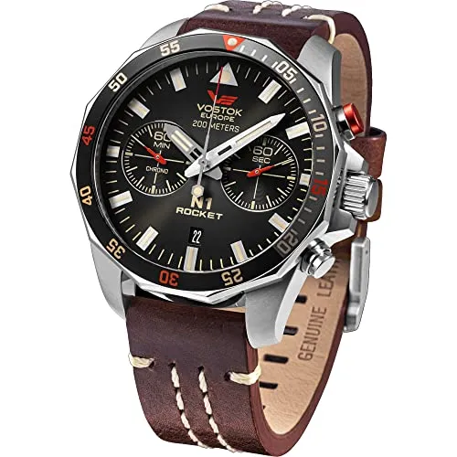 Vostok Europe Chronograph Rocket N1 Herrenuhr 46 mm - Chronograph mit Präzisionsmechanik, wasserdicht bis 20 atm und sportlichem Design, ideal für anspruchsvolle Uhrenliebhaber.