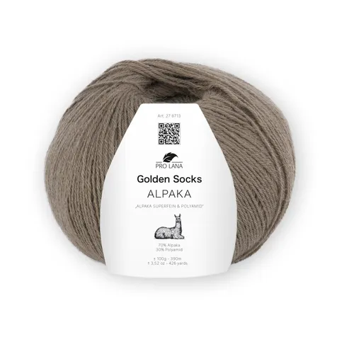 GOLDEN SOCKS ALPAKA von PRO LANA - BRAUN MELIERT (12) - 100 g / ca. 390 m Wolle