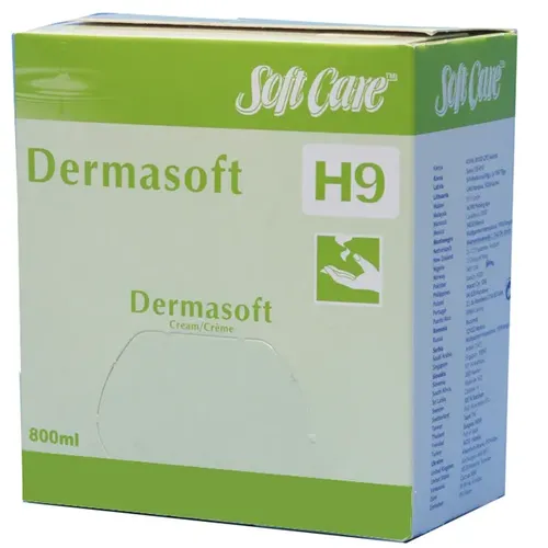 Diversey Soft Care Dermasoft H9 800 ml Hautpflegecreme - Handseifen (Großmengen) – pflegende Creme für geschädigte Hände, die die Haut glättet und vor Trockenheit schützt, ideal für den Einsatz bei Reinigungsarbeiten.