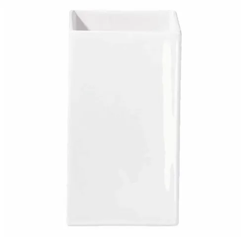ASA Selection Quadro Vase 30 cm - Elegante Keramikvase in Weiß - Vase in der Größe 12 x 12 x 30 cm, glänzend weiß, aus hochwertiger Keramik – ideal für stilvolle Blumenarrangements.