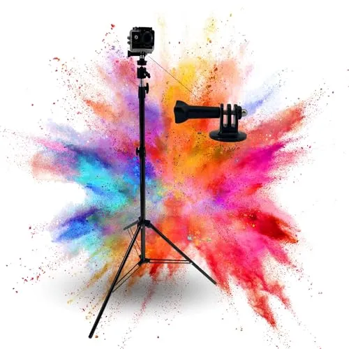 TronicXL 210cm Stativ Tripod Kamerastativ kompatibel mit DJI Osmo GoPro Hero Hero+ 3 4 5 6 7 8 9 10 11 12 13 Session Action Cam Kamera Halterung Actionkamera 2m Kugelkopf