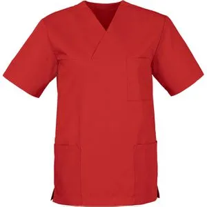 CLINIC-DRESS Kasack Just Strong Schlupfkasack, Unisex, rot, kurzarm, waschbar bis 95°C, Gr. XXL