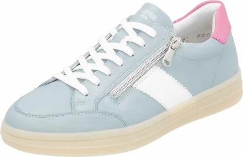 Remonte Damen D2C02 Sneaker Low in Blau, Größe 38 EU - Damen-Sneaker aus echtem Leder mit Komfortweite, herausnehmbarer Einlegesohle für optimalen Tragekomfort.