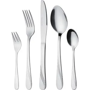 Gräwe Besteckset Stralsund 034.330, 30-teilig für 6 Personen - Elegantes 30-teiliges Besteckset aus Edelstahl 18/0 für 6 Personen. Mit modernem Wellen-Dekor, spülmaschinenfest und perfekt für festliche Anlässe.
