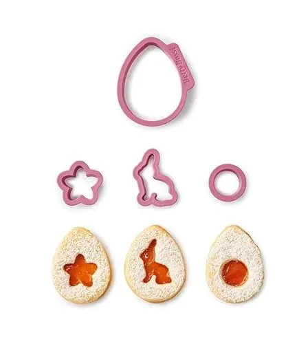 Betty Bossi - Spitzbuben-Ausstecher Ostern - 4-teilig - Drei unterschiedliche Ausstecher - Geeignet für verschiedene Teigarten - Einfache Reinigung in der Spülmaschine